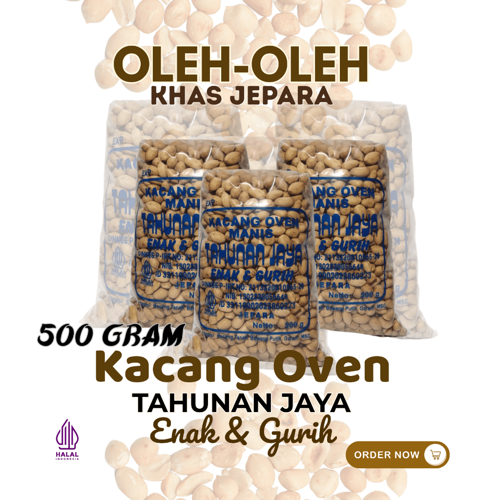 

Kacang Oven TAHUNAN JAYA Oleh-Oleh Khas Jepara 500GRAM Enak & Gurih