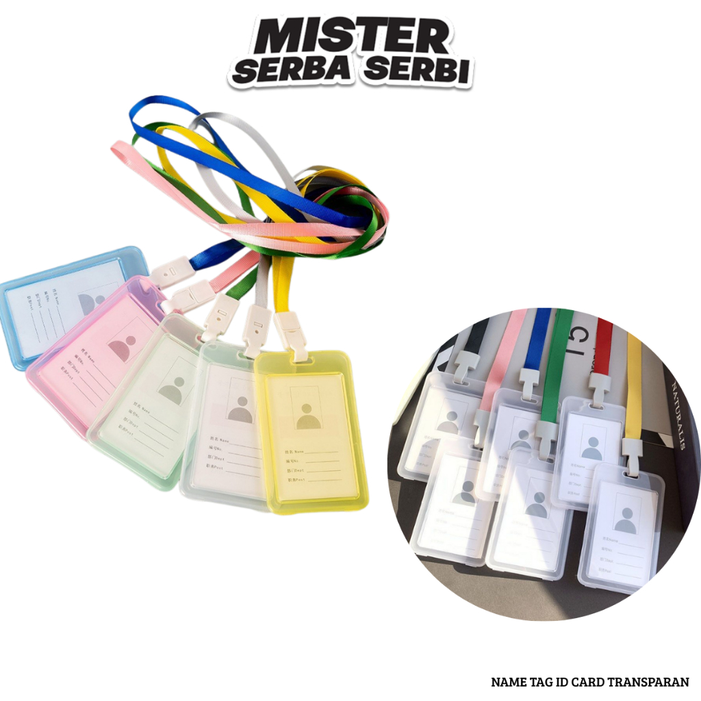 

MSS NAME TAG ID CARD TRANSPARAN H635 GANTUNGAN KARTU NAMA PLASTIK VERTICAL LAYARD POTRAIT MOTIF POLOS TANDA PENGENAL BENING HORIZONTAL