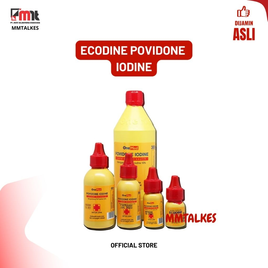 Ecodine Povidone iodine 60ml dan 30ml Obat Merah Luka P3K - Betadine - Obat Tetes Luka