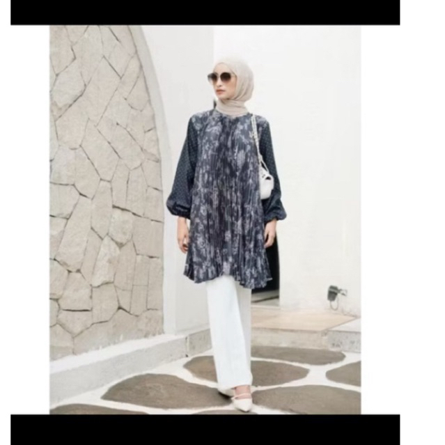 PL Vanilla hijab TUDEJUL  pleats navy
