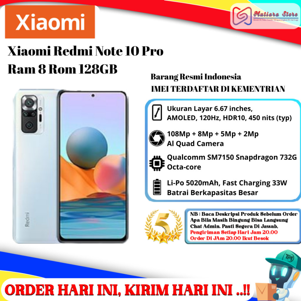 Xiaomi Redmi Note 10 Pro Ram 8 Rom 128GB