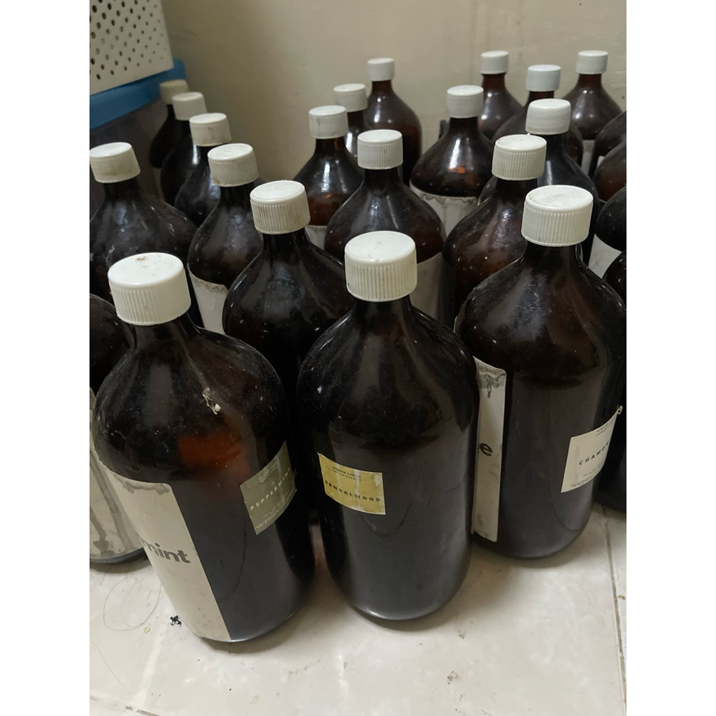 botol kaca amber 1.5 liter bekas