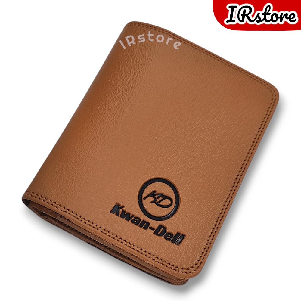 Dompet Lipat Kulit Sintetis Pria Cowok dan Wanita Model Buku Standar Berdiri 8 Slot Kartu 2 Slot Uan