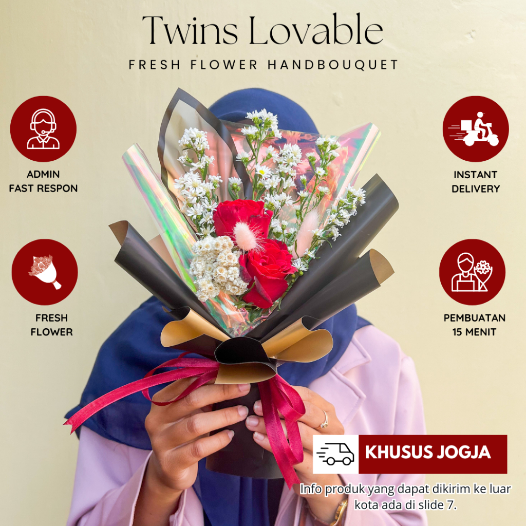 Hand Bouquet Wedding Engagement Lamaran Nikah Buket Bunga Wisuda Mawar Asli Segar Bucket Bunga Jogja