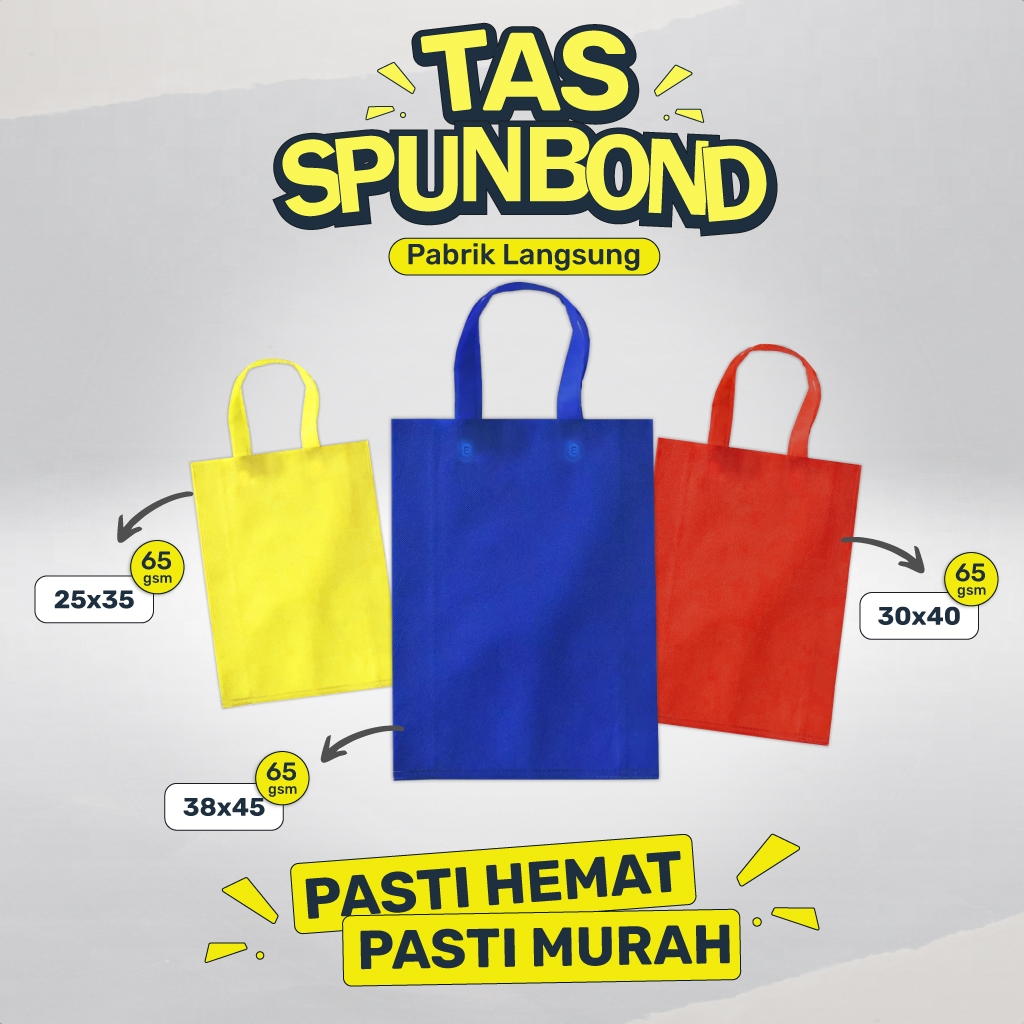 

Kantong Belanja Tas Spunbond Tas Kain Goodie Bag Uk. 38x45 (Isi 12 Pcs-H.LS38)