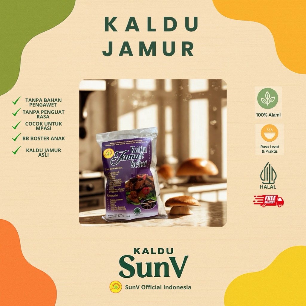 

Kaldu Jamur SunV 100gram Kaldu MPASI & BB Booster Tanpa Pengawet dan Penguat Rasa