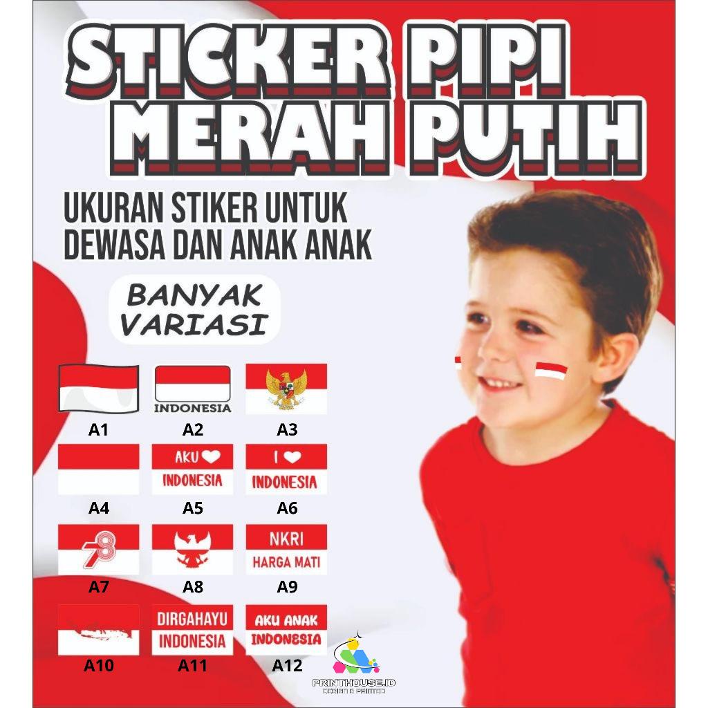 

Stiker pipi bendera merah putih 1 lembar isi 100pcs anti luntur