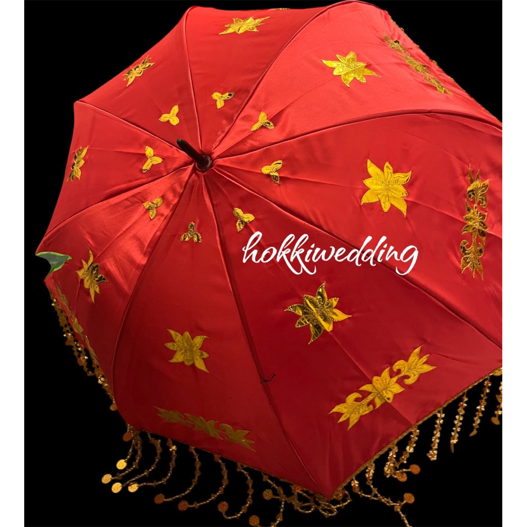 payung penganten jumbo motif besar dan bordir/payung pengantin premium
