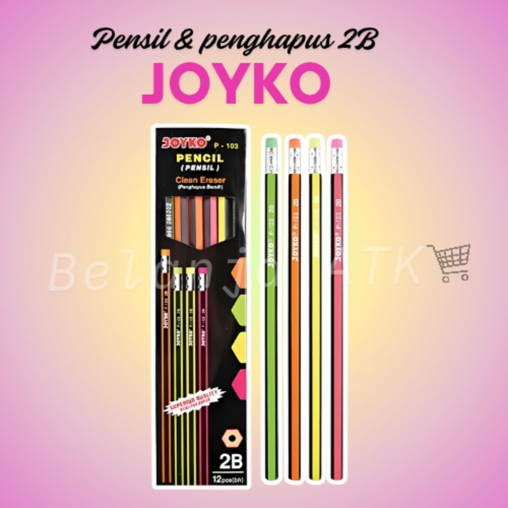 

[per pak] Pensil Joyko 2B pb 103 with eraser / penghapus