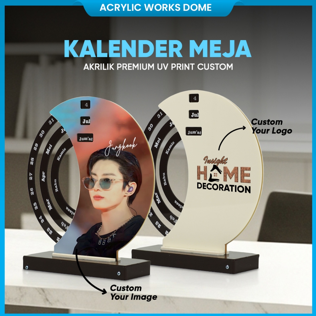 

Kalender Meja Premium Manual Bahan Akrilik Bisa Custom Gambar UV Print On Akrilik