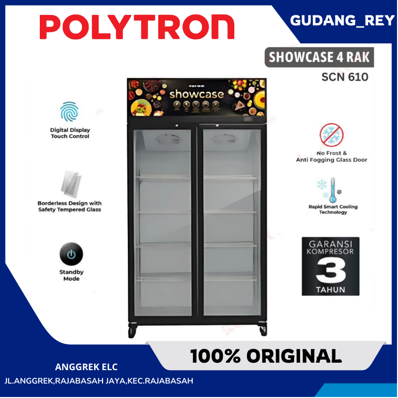 Polytron Showcase 2 Pintu SCN 610 586 L Garansi Resmi