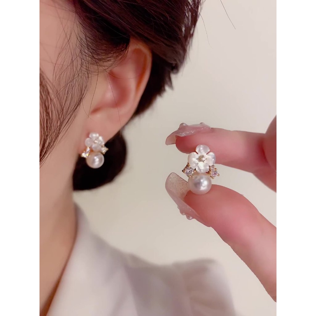Anting Stud Mutiara Jarum Perak 925