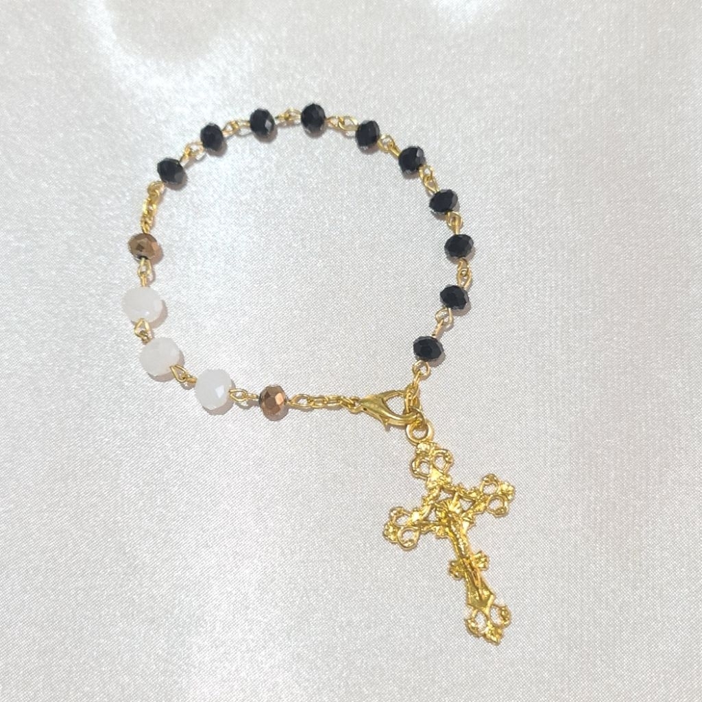 gelang rosario handmade silver gold kristal doa bapa kami