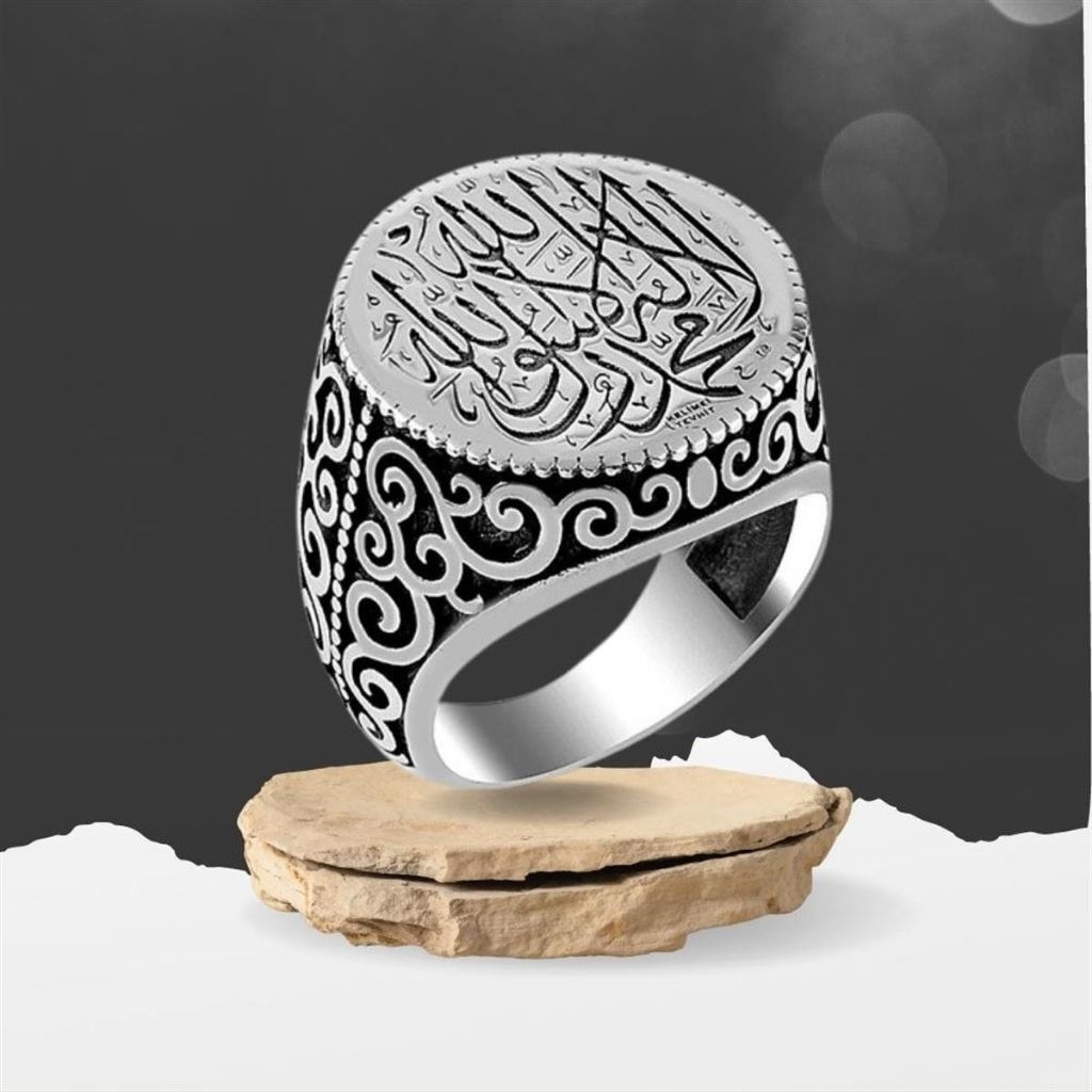 Cincin Ottoman Silver Turki Model Kalimat Tauhid Perak 925