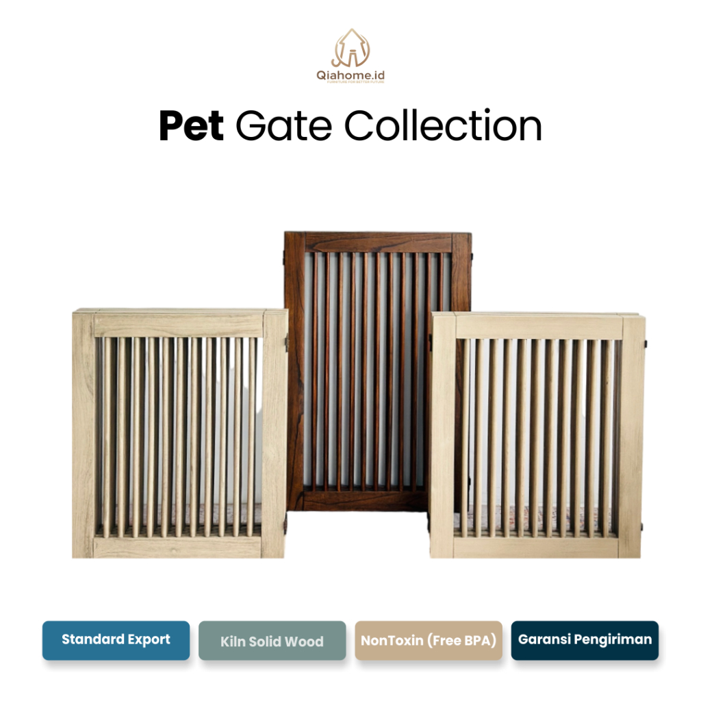 QIAHOME  SAFETY GATE  PAGAR PINTU  BABY GATE  PAGAR BAYI   FREESTANDING GATE  PET GATE    PAGAR KAYU