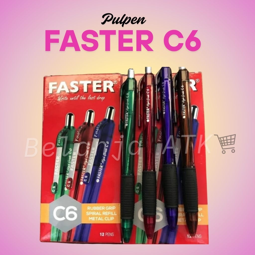 

[per pak] Pulpen Faster C6 hitam