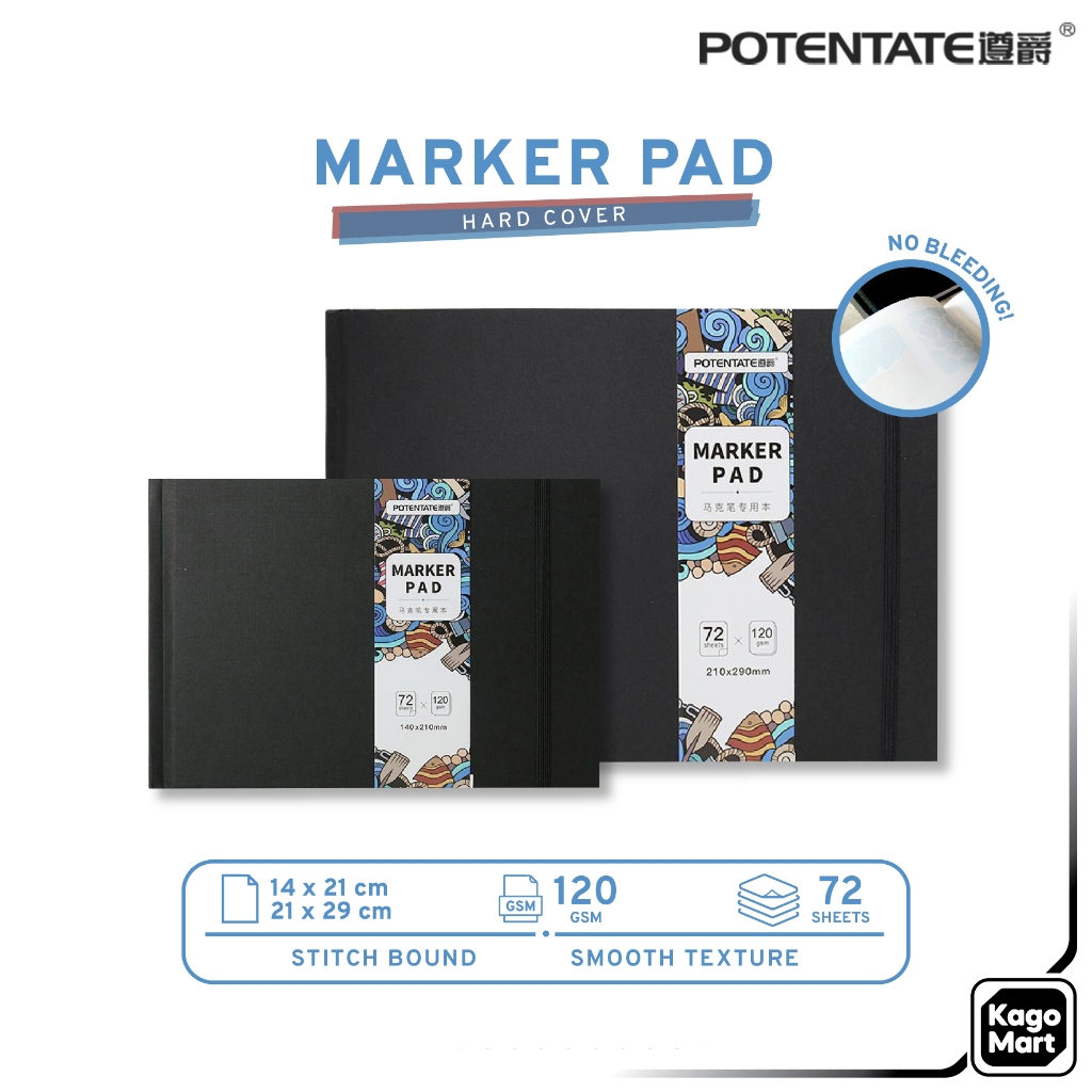 

Potentate Marker Paper Sketchbook A5 A4 Hard Cover Buku Sketsa