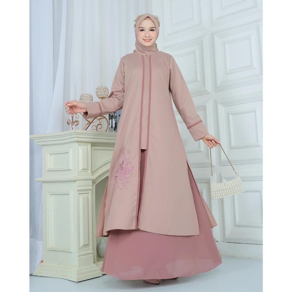 Liyans - Tunik Set Model Renda Bunga Liyans (Tunik + Rok) | Pengajian Formal