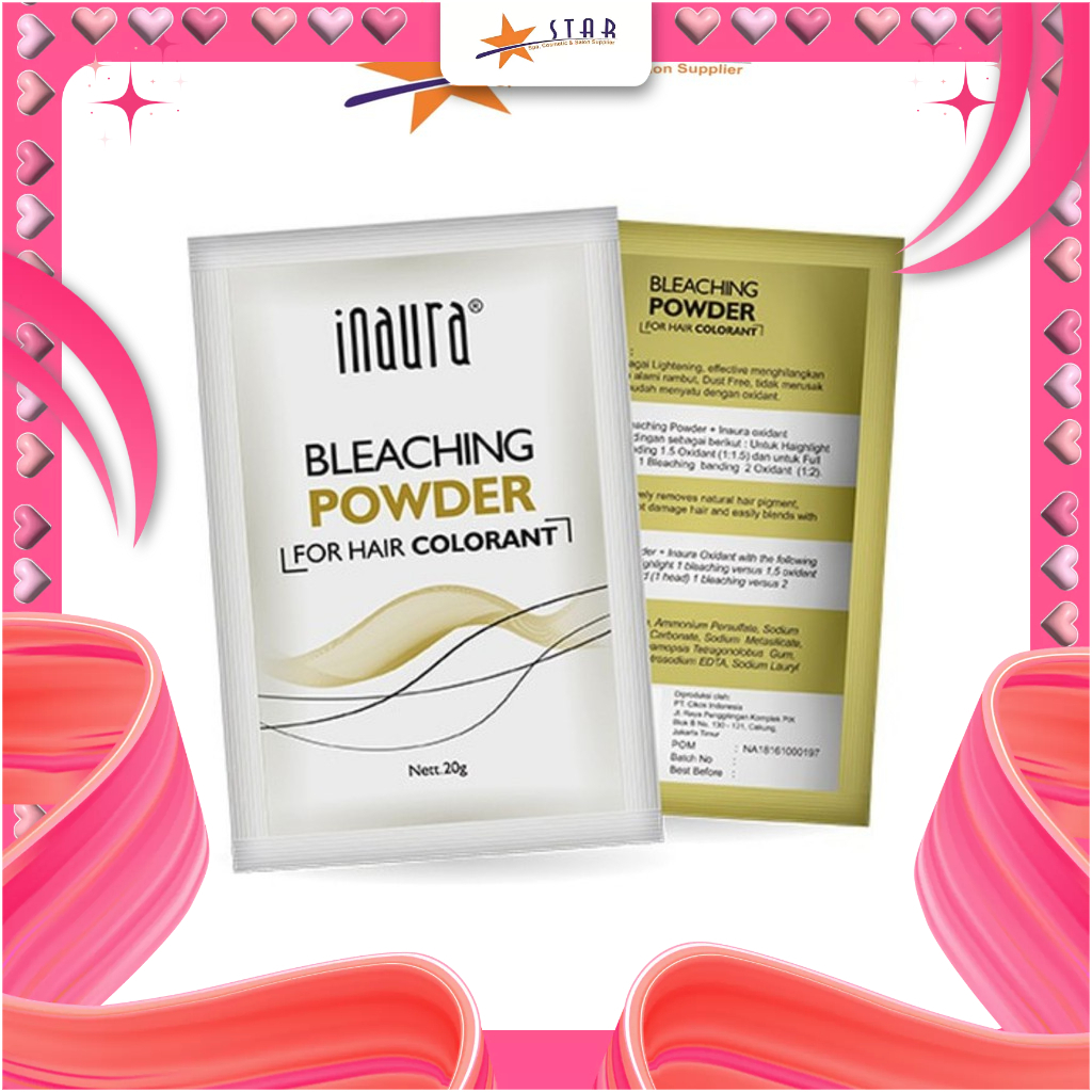 * STAR * Inaura Bleaching Powder Sachet 20Gr / Pewarna Rambut