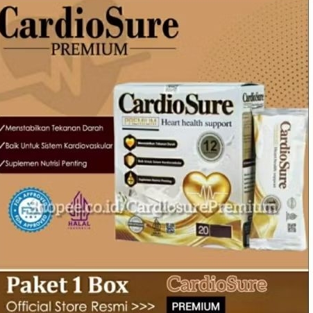 

CARDIOSURE PREMIUM Asli 100% Original Susu Mengobati Hipertensi Jantung Stroke Kolesterol Asam Urat