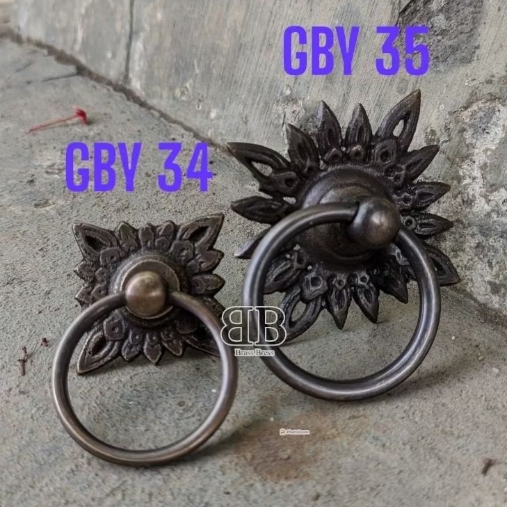 HANDLE / TARIKAN PINTU GEBYOK KUNINGAN ( GBY 34 & 35 )