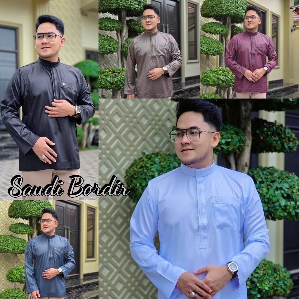 BAJU KOKO MUSLIM SAUDI BORDIR SEMIGAMIS ABI ZIDNA