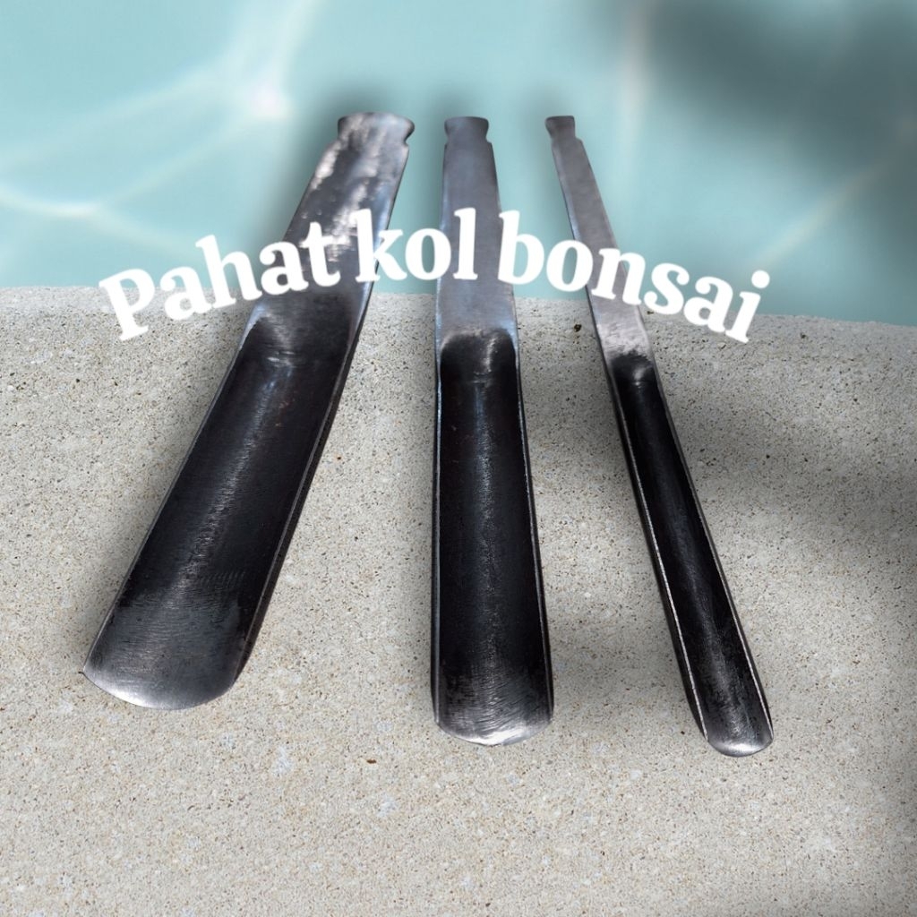 Pahat ukir kayu kol  bonsai 3 ukuran