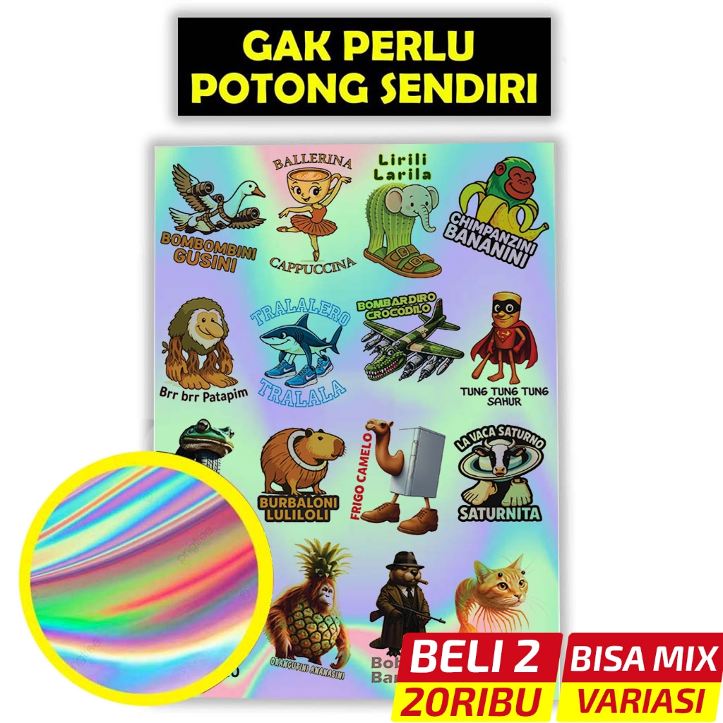 

Stiker Karakter Anomali Viral Bahan Hologram | Tahan Air & Awet