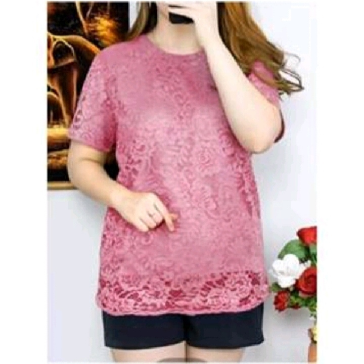 BARU  ATASAN KEBAYA MODERN, ATASAN BLOUSE BROKAT LENGAN PENDEK