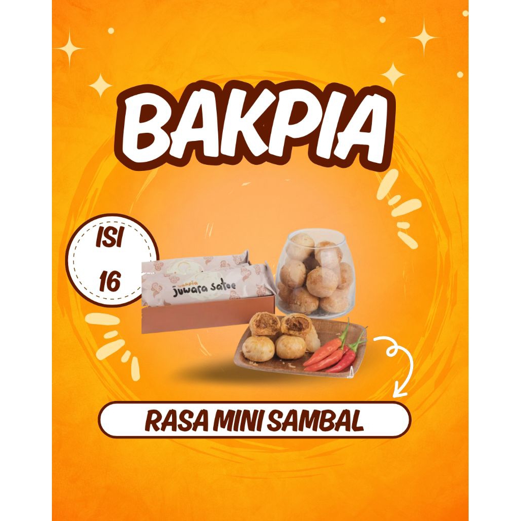 

Bakpia Juwara Satoe-Bakpia Kering Mini Sambal Isi 16