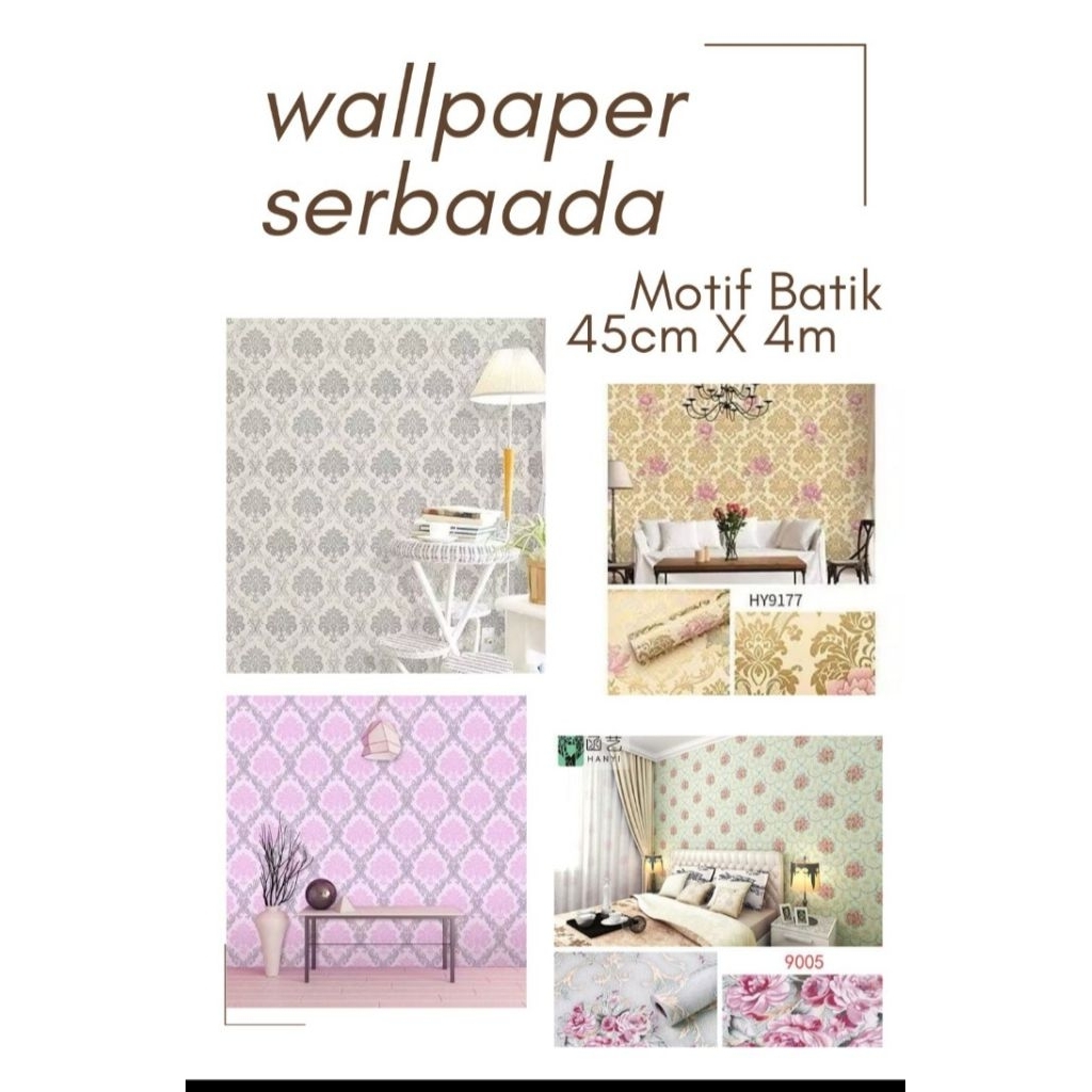 Wallpaper Dinding Ruang Tamu Elegan Motif Batik Bunga Wallpaper Dinding Ruang Tamu Elegan Motif Bati