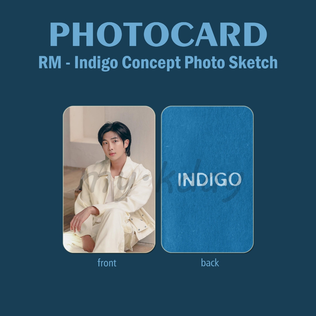 PC-1102, Unofficial Photocard RM Indigo Concept Photo Sketch 2 sisi