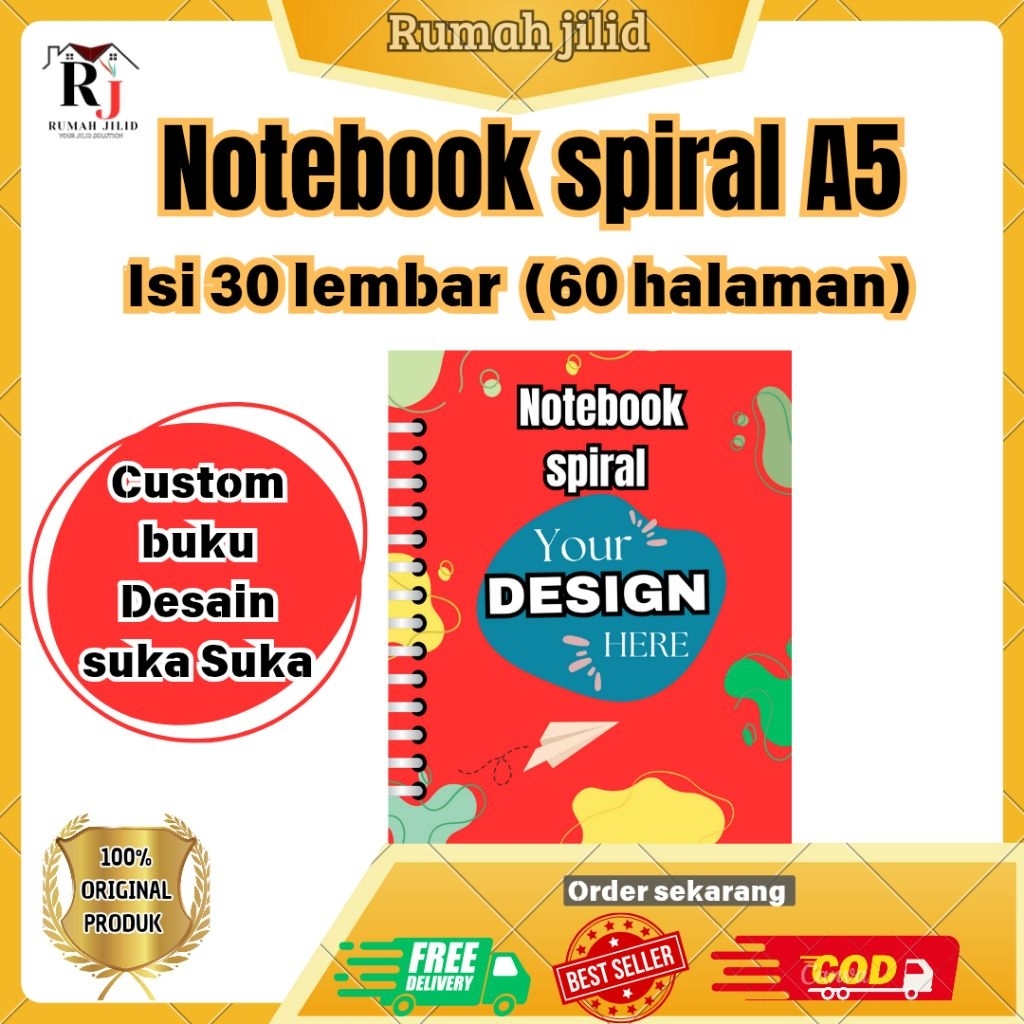 

notebook custom A5 isi 30 lembar 100 halaman
