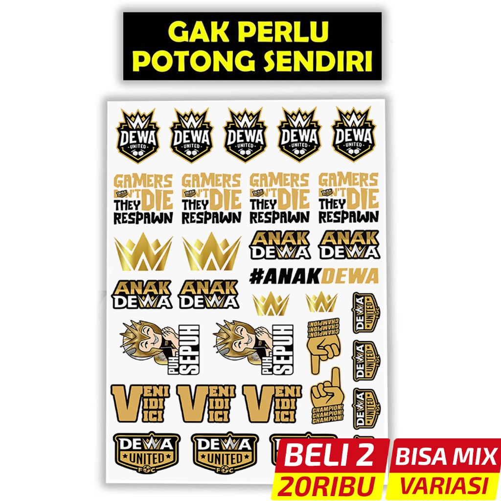 

Stiker Dewa United, Anak Dewa, Veni Vidi Vici, Sticker Klub Bola Dewa United, Stiker Pack