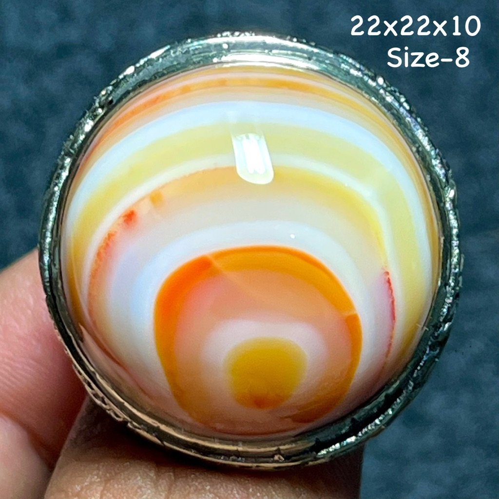 Cincin Batu Akik Natural Sulaiman Motif Cangkang Kerang (Asli Alam)