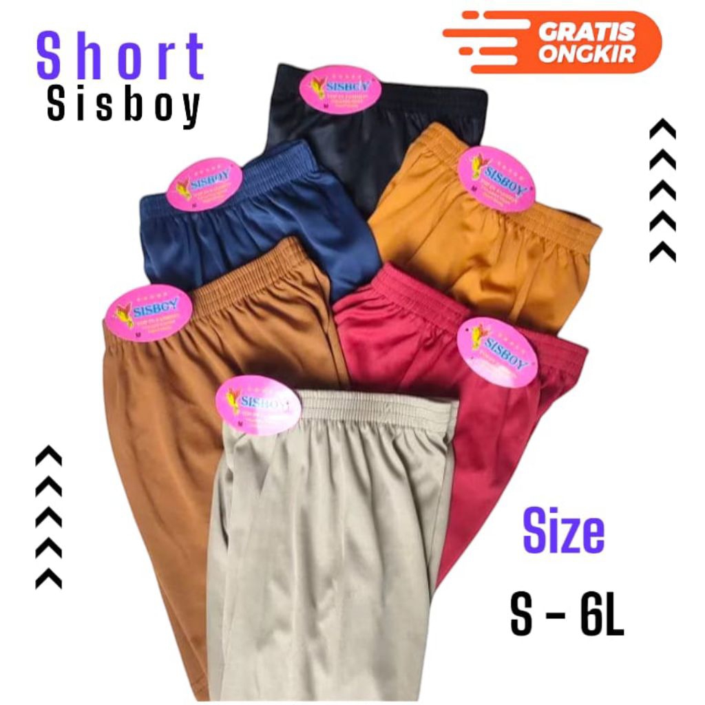 CELANA SHORT DALEMAN POLOS SIZE S M L XL XXL 4L 5L 6L /Short Sisboy