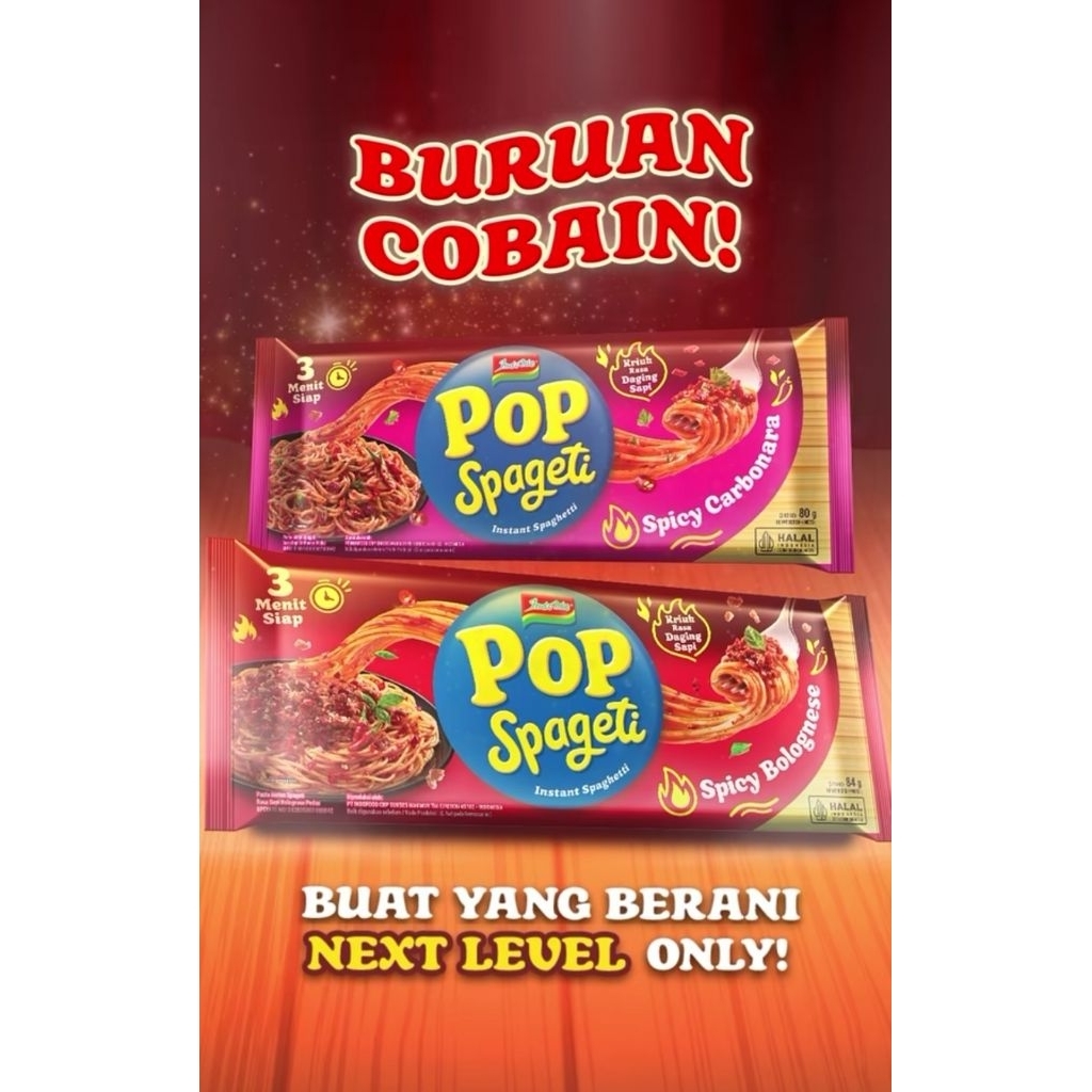 

POP SPAGETI SPICY CARBONARA BARU / POP SPAGETI BOLOGNESE / POP SPAGETI / POP MIE SPAGETI / SPAGETI POP MIE / POP SPAGETI BY INDOMIE / POP SPAGETI / SPAGETI / SPAGETTI