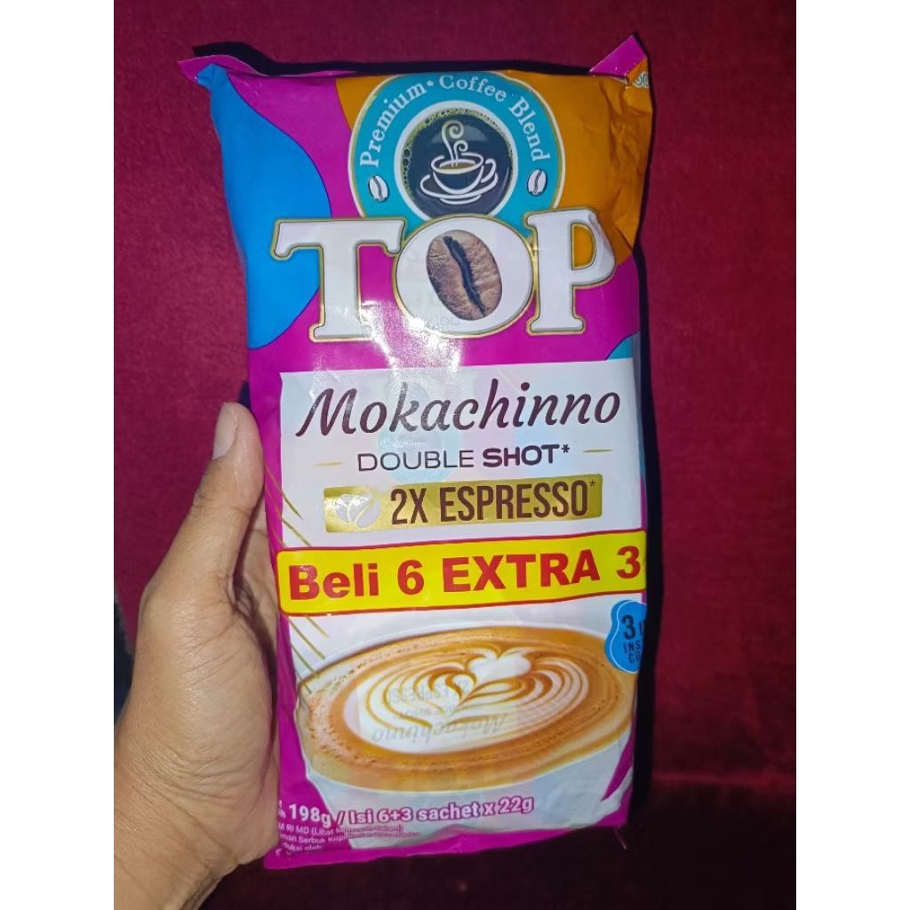 

TOP Coffee Kopi Instan Mokachinno Double Shot 2X Espresso 9 sachet x 22 g