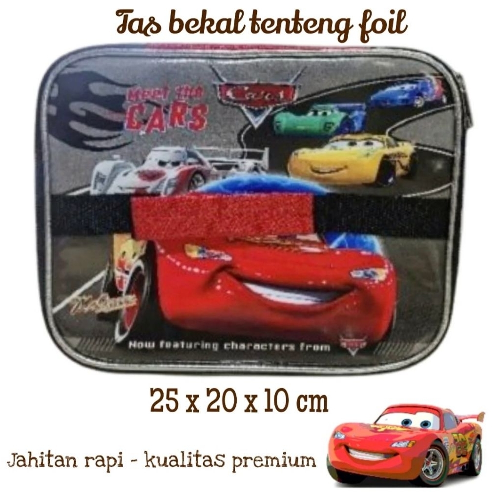 tas bekal Mcqueen tenteng foil