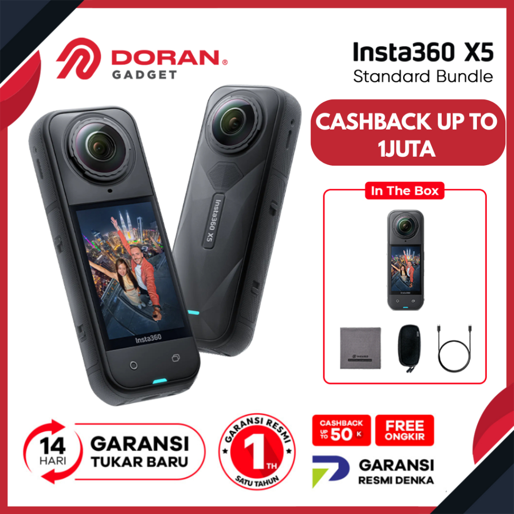Insta360 X5 Action Camera 8K Waterproof Camera AI Action Cam Original - Garansi Resmi
