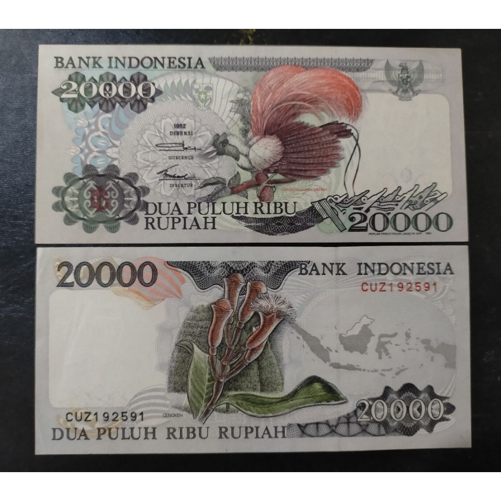 Bagus uang kuno 20000 cendrawasih 20000 cengkeh