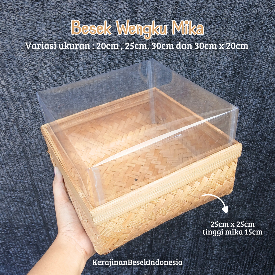 TERMURAH Besek wengku 20cm - 30cm mika Box seserahan hantaran hampers toples kue nasi Parsel lebaran