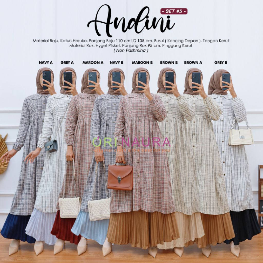 ANDINI SET #1 #2#3#4#5 // ZEZA SET // KAMILLA SET  // MUFA SET TUNIK BY ORI NAURA // OUTFIT KEKINIAN