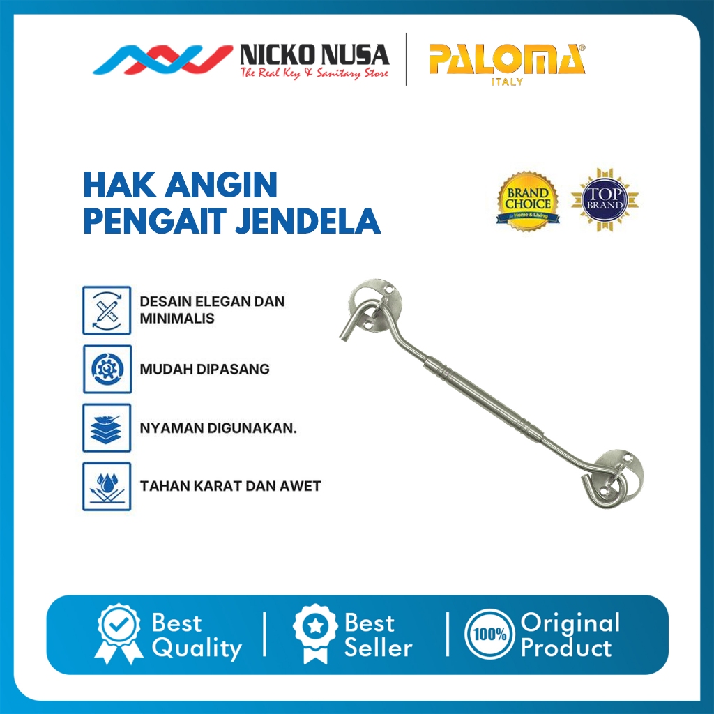 Nicko Nusa - Paloma Hak Angin Paloma WHP514 PLM WHP 502-10" BUNGA SN Kait Angin Penahan Jendela
