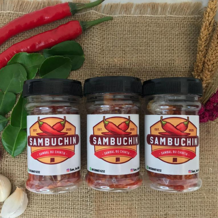

SAMBUCHIN Sambal Pedas Teri, Cumi, Jengkol Rumahan -Bersih 120gr