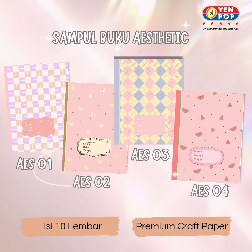 

Yenpop Sampul Buku Aesthetic Uk. A5 isi 10 Lembar kertas Premium Craft Paper
