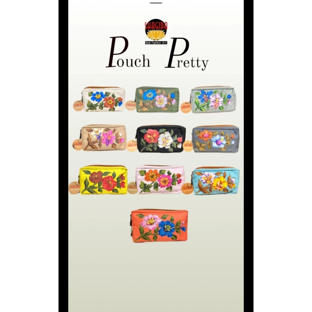 Pouch Makeup / Dompet Kosmetik Lukis Pretty SHAGIDA • Souvenir & Oleh - oleh Khas Bali