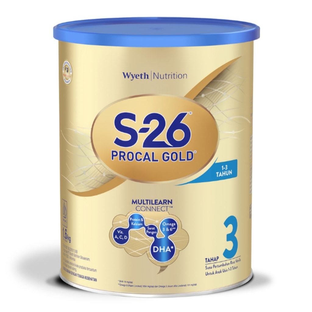 

S-26 Procal Gold Tahap 3 Susu Pertumbuhan Anak 1-3 Tahun Vanila 1.6kg