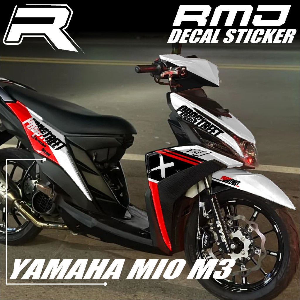 COD Stiker Mio M3 Decal Striping Mio M3 / Mio Z / Mio 125 Dekal Full Body Desain Racing PROSTREET