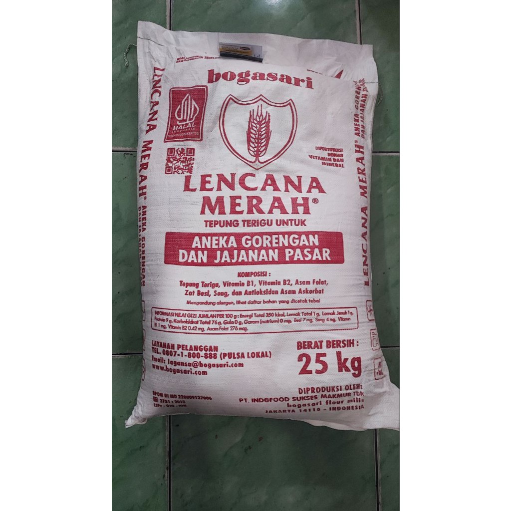 

Tepung Terigu Lencana Merah Bogasari 25Kg